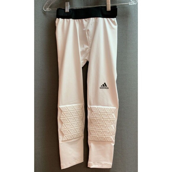 Adidas 3/4 Knee pad‎ compression Tights white small mens - Picture 1 of 5